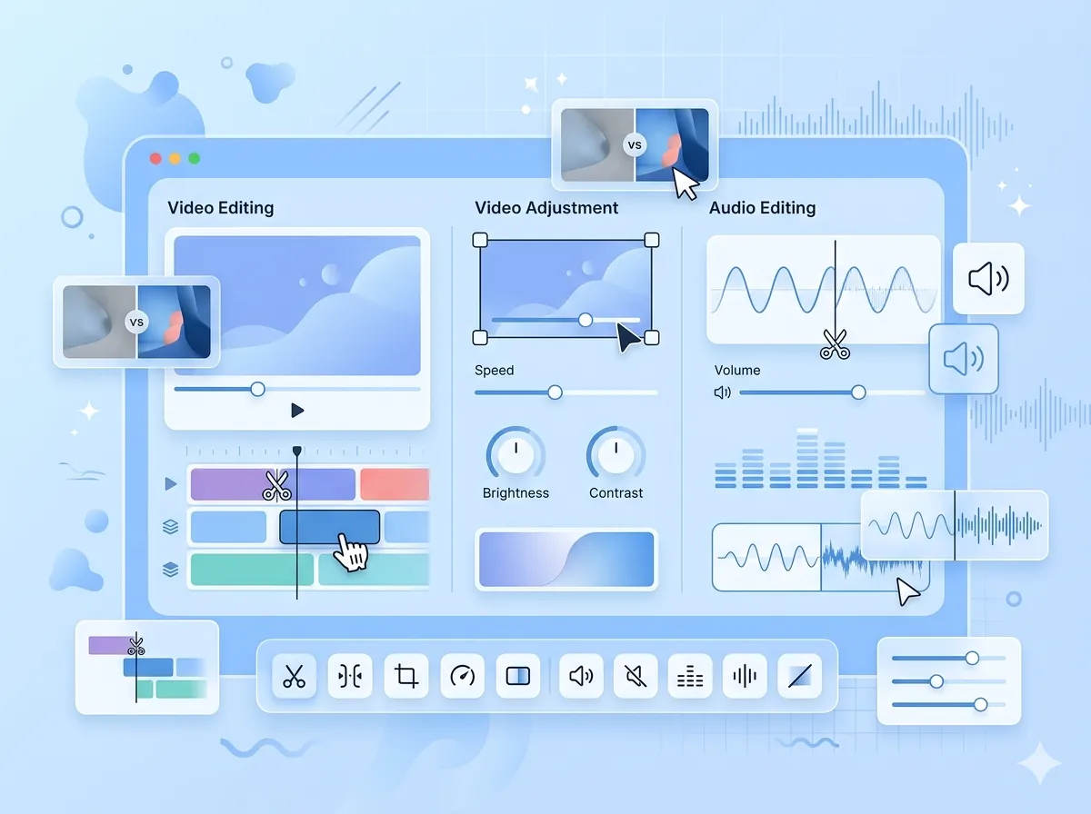 Edit videos and audio online for free
